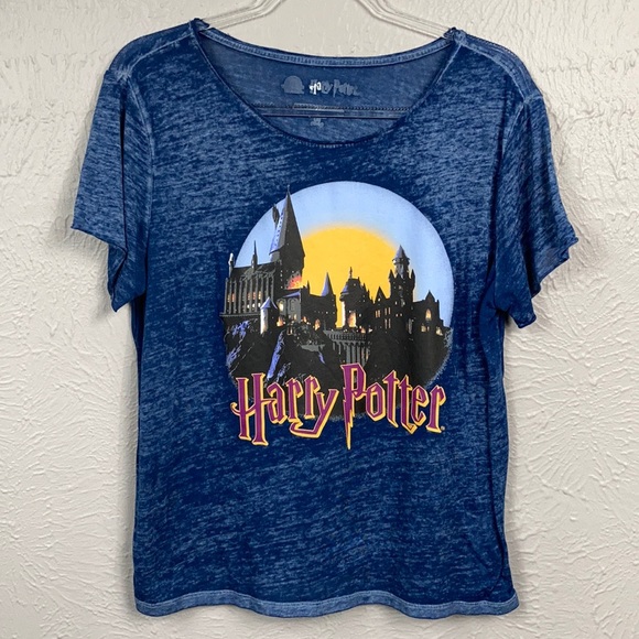 Harry Potter Tops - Harry Potter Blue Burnout Short Sleeve Shirt Large